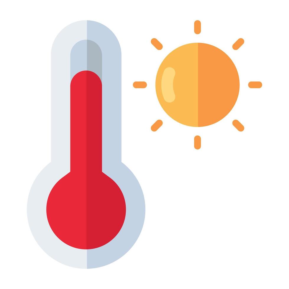 sommar temperatur ikon i isometrisk design vektor