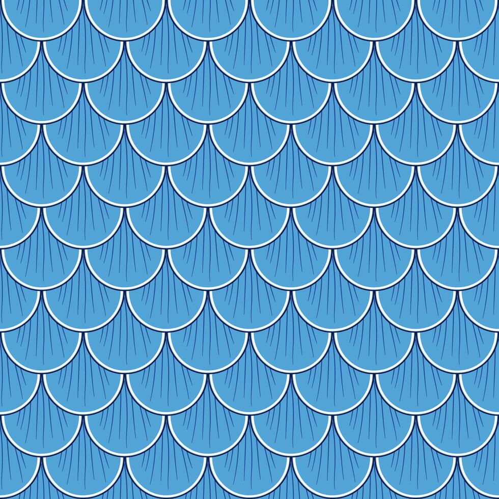 blå fisk skala rader, sömlös mönster vektor