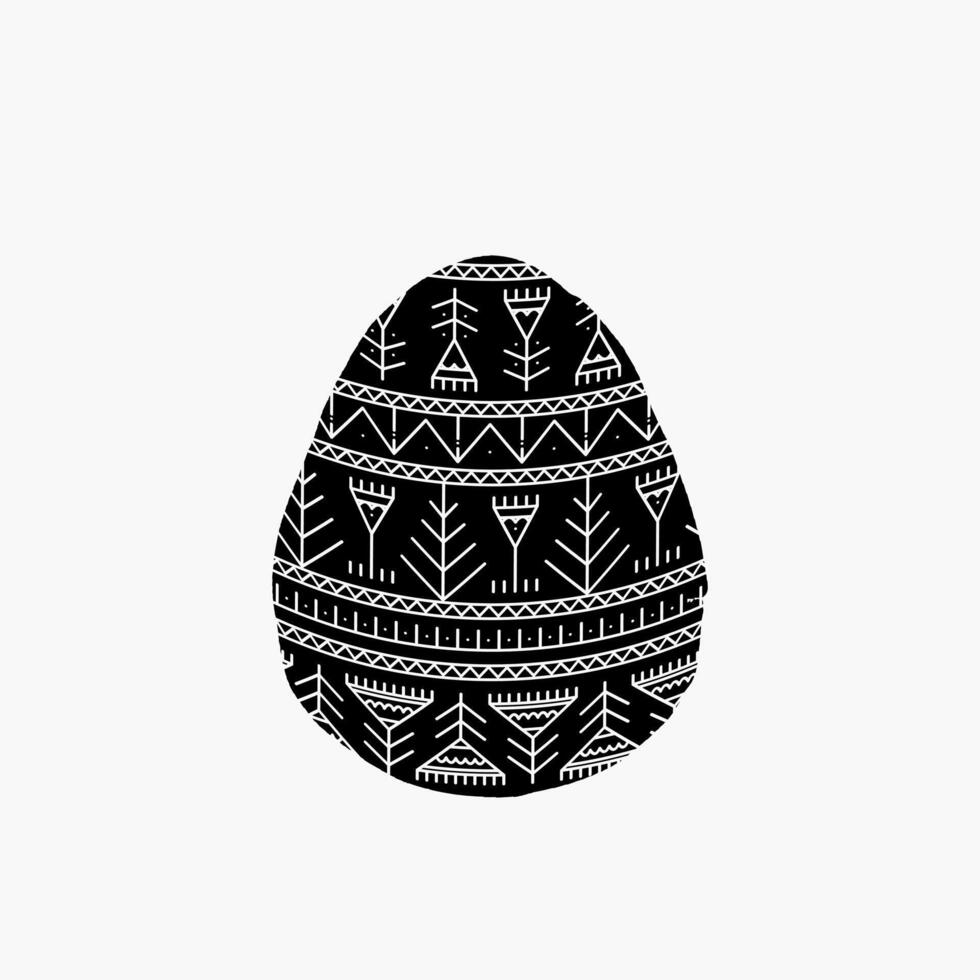 Vektor Ostern Ei mit Stammes-, ethnisch Ornament isoliert auf das Weiß Hintergrund. Beste zum Gruß Karte Design.