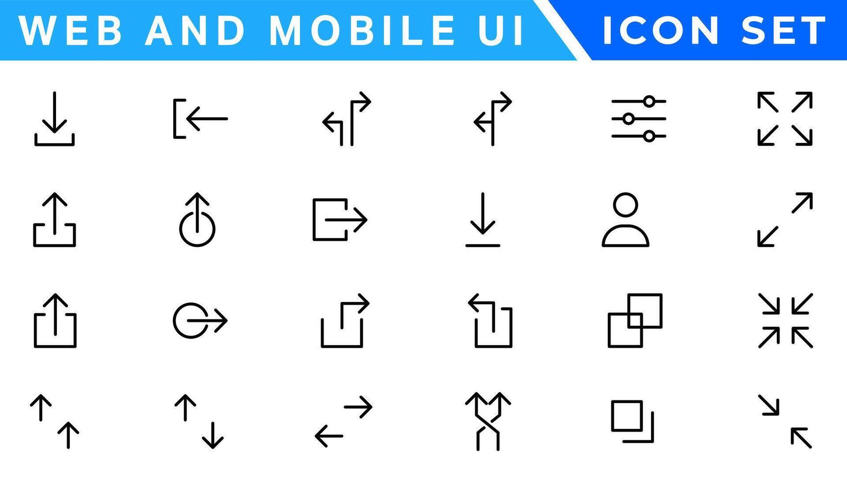 ui ikoner uppsättning. vektor. för mobil, webb, social media, företag. användare gränssnitt element för mobil app. enkel modern design. vektor