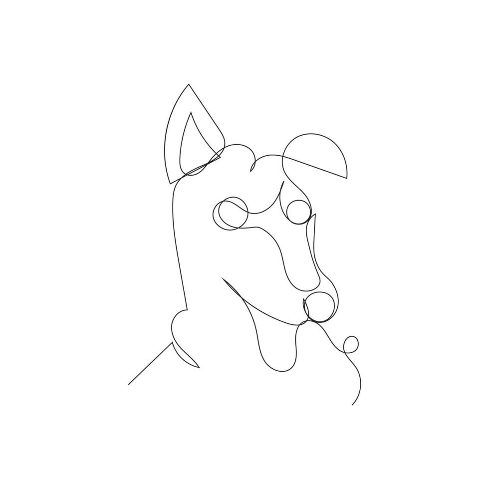 Hund einer Linie Kunst Logo Design vektor