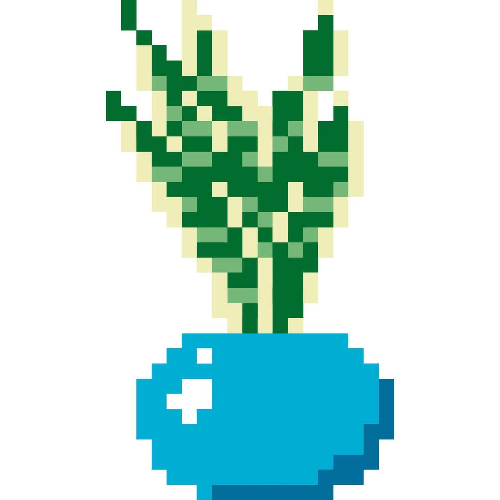 växt tecknad serie ikon i pixel stil vektor