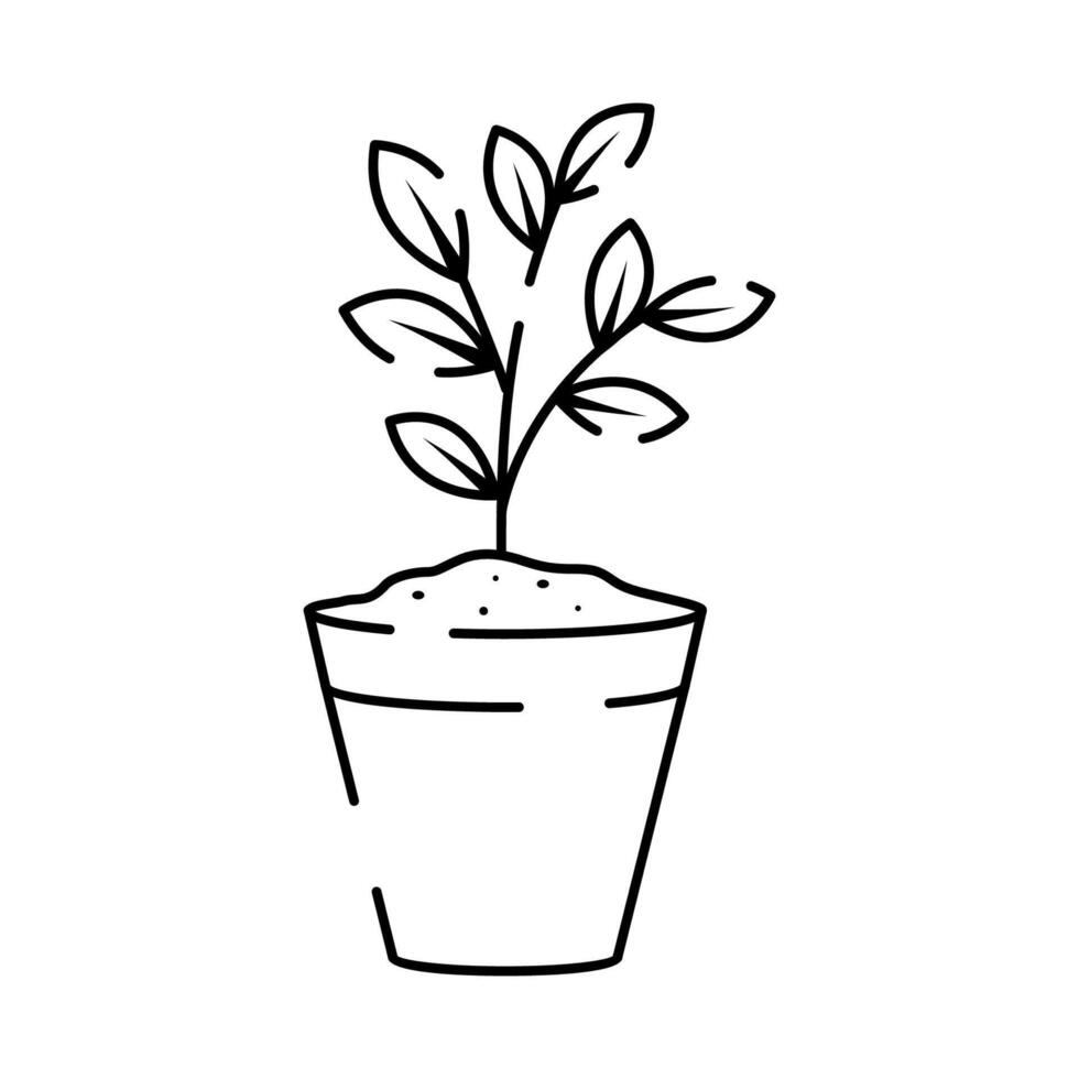 jord linje ikon. enkel växter relaterad vektor linje ikon. innehåller sådan ikoner som blad på hand och växande betingelser. frön och bevattning. vår.