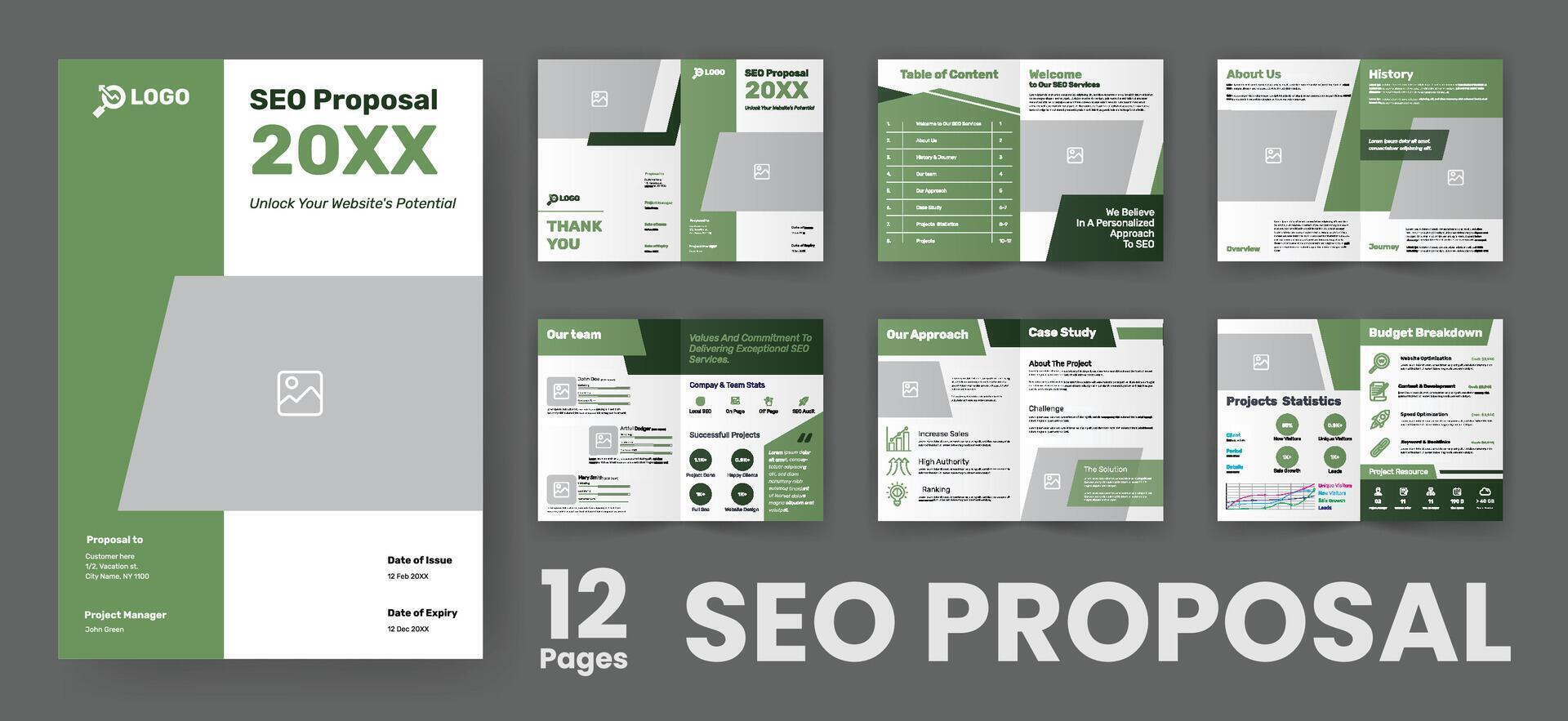 seo förslag broschyr mall för webb design företag vektor