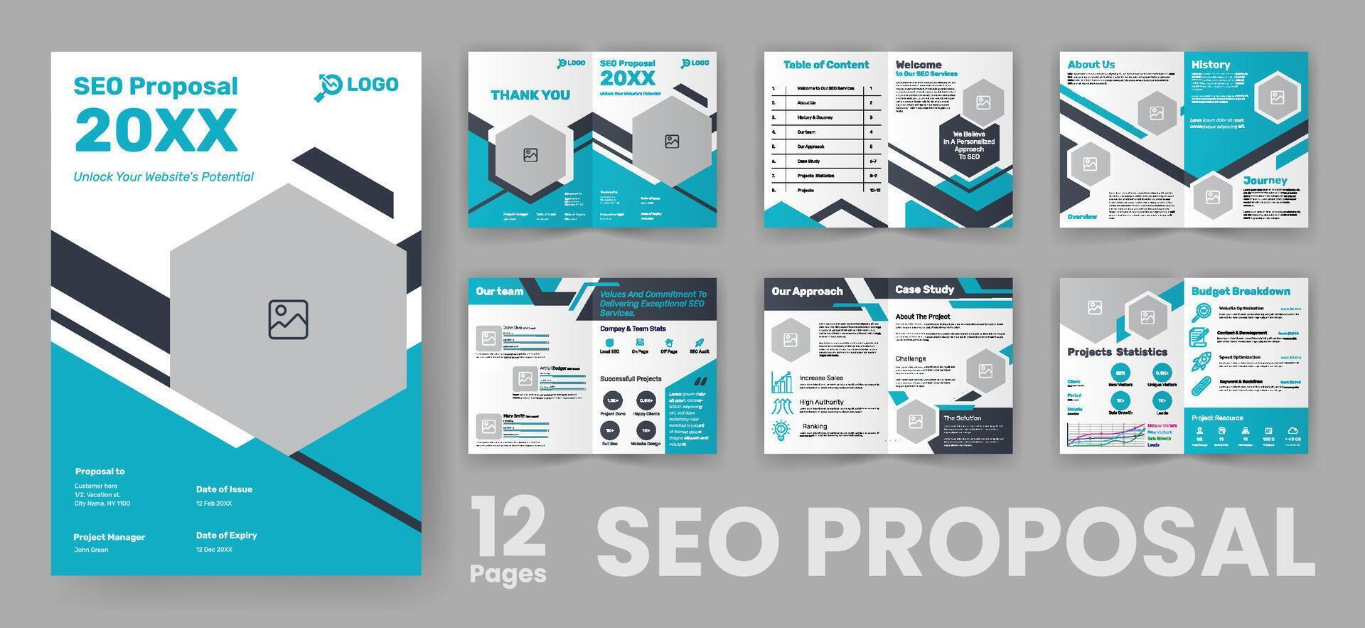 seo förslag broschyr mall för webb design företag vektor