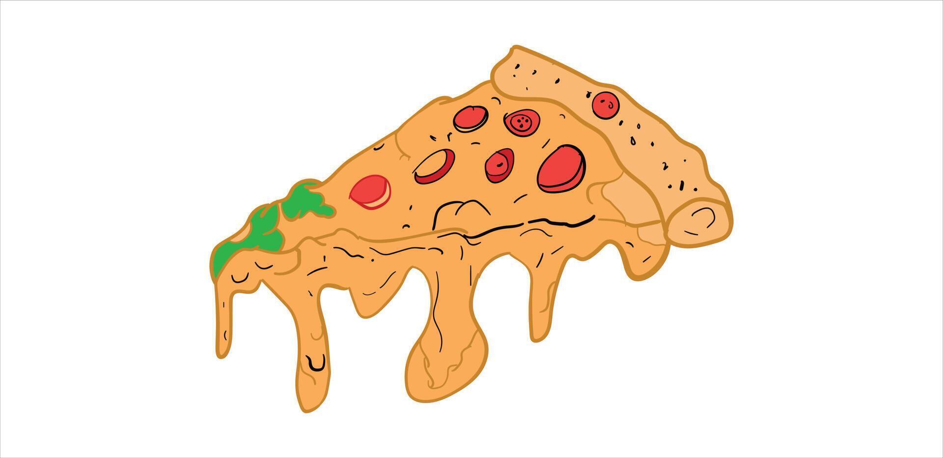 italiensk pizza skiva skära ut illustration vektor