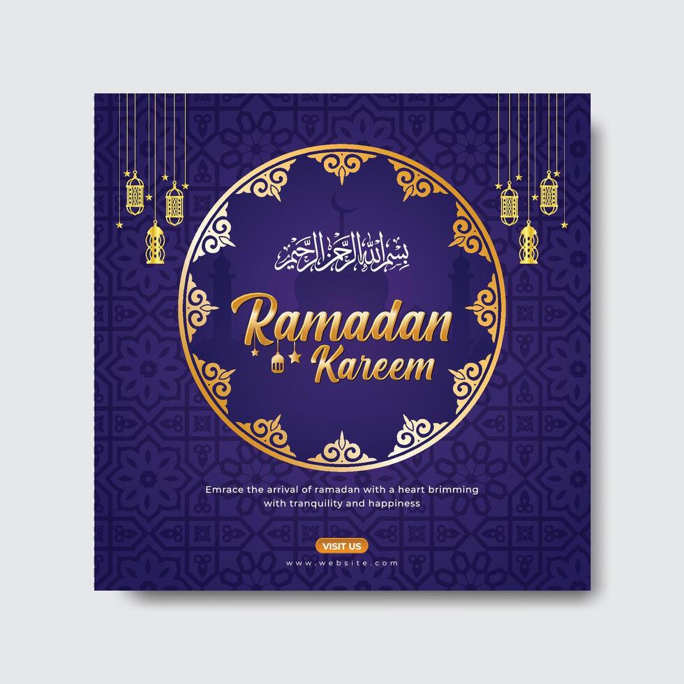 Ramadan kareem Schöne Grüße Sozial Medien Banner Post Design Vorlage vektor