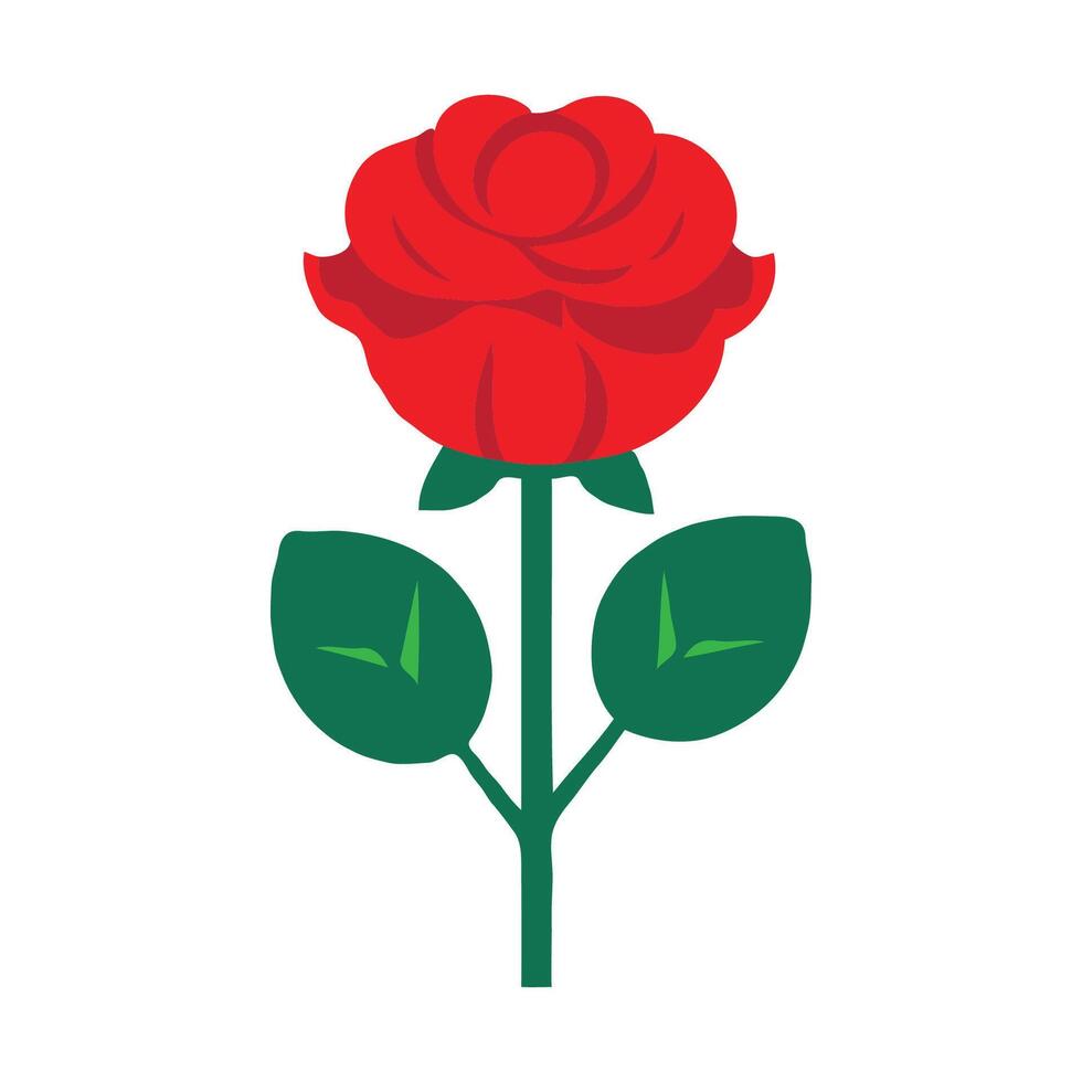 Rose Blume eben Illustration isoliert auf Weiß Hintergrund. Single bunt Rose Blume vektor