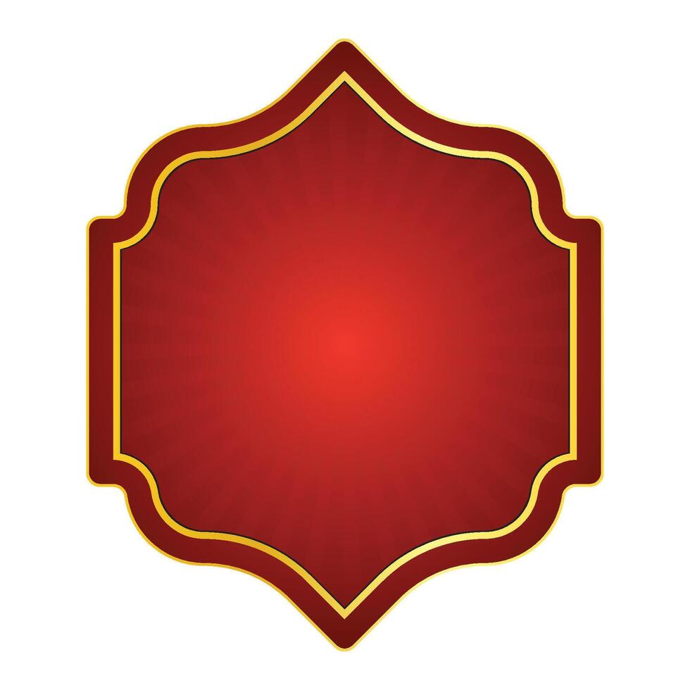 röd gyllene lyx islamic bricka form baner märka vektor