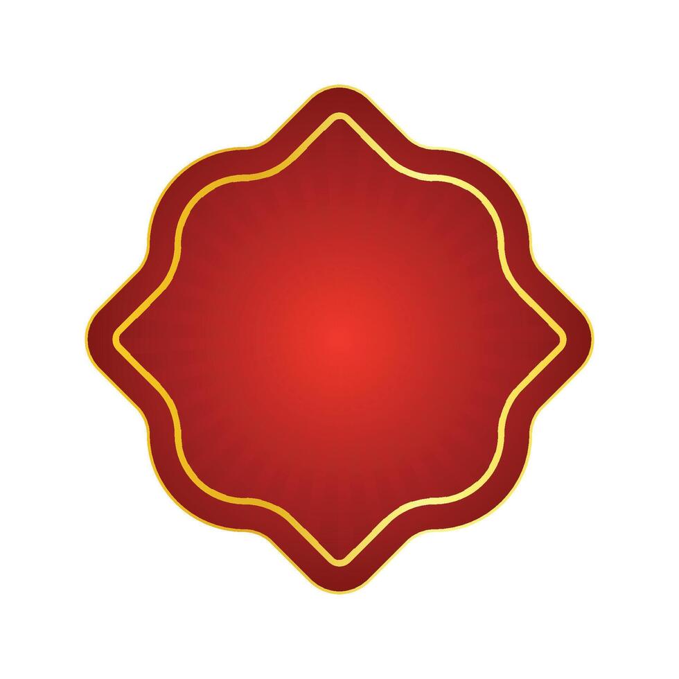 rot golden Luxus islamisch Abzeichen gestalten Banner Etikett Vektor