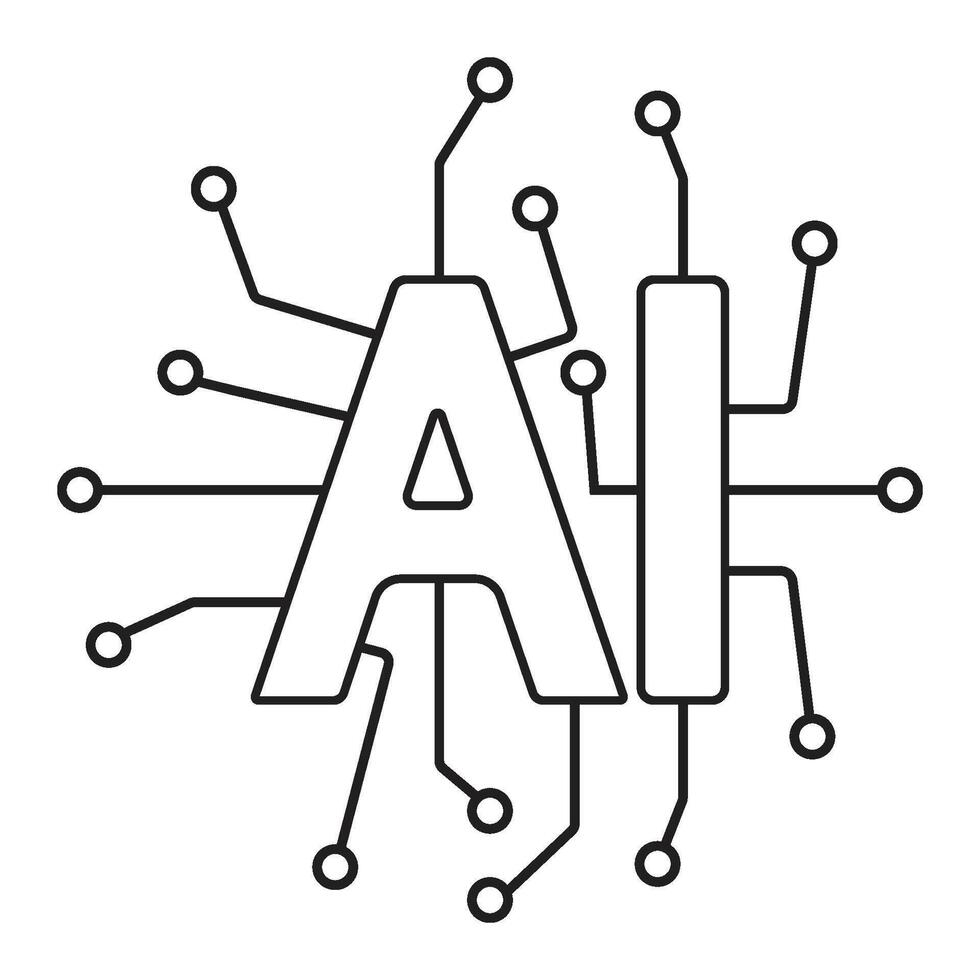 AI-Symbolvektor für künstliche Intelligenz vektor