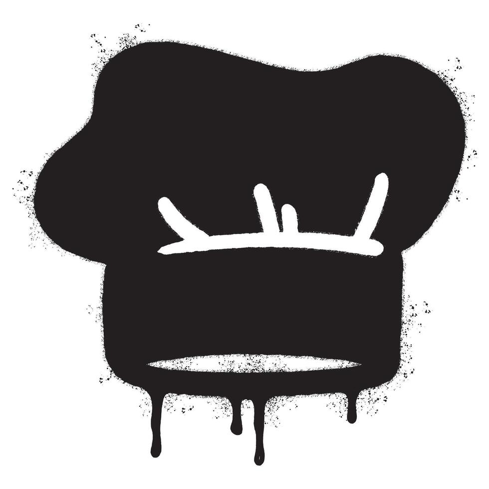 sprühen gemalt Hut Koch Symbol gesprüht isoliert mit ein Weiß Hintergrund. vektor