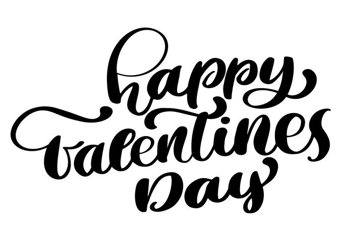 Romantische Textgrußkarte des glücklichen Valentines Tages, Typografieplakat mit moderner Kalligraphie. Retro Vintage-Stil. Vektor-Illustration vektor