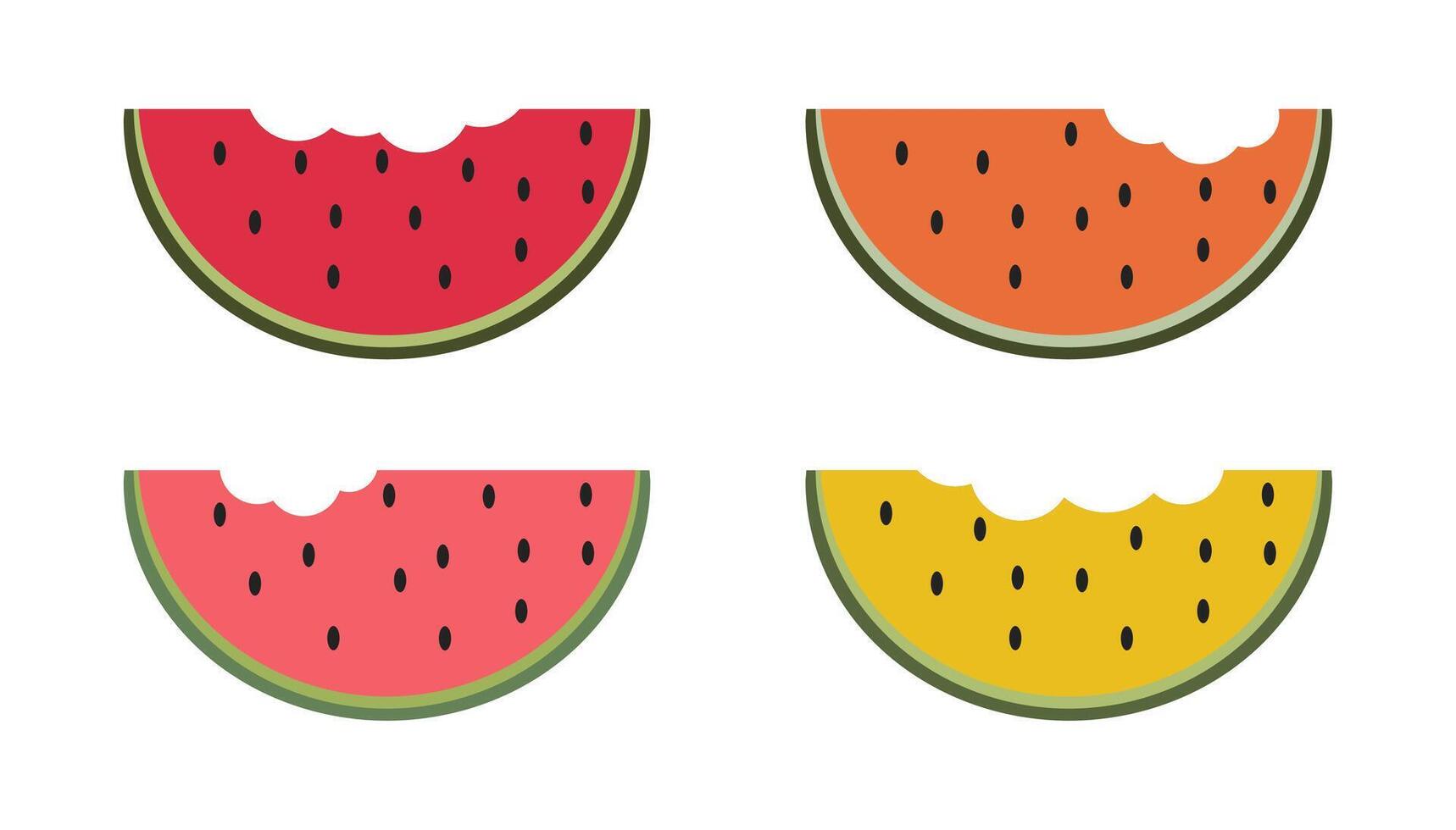 vattenmelon platt vektor illustration