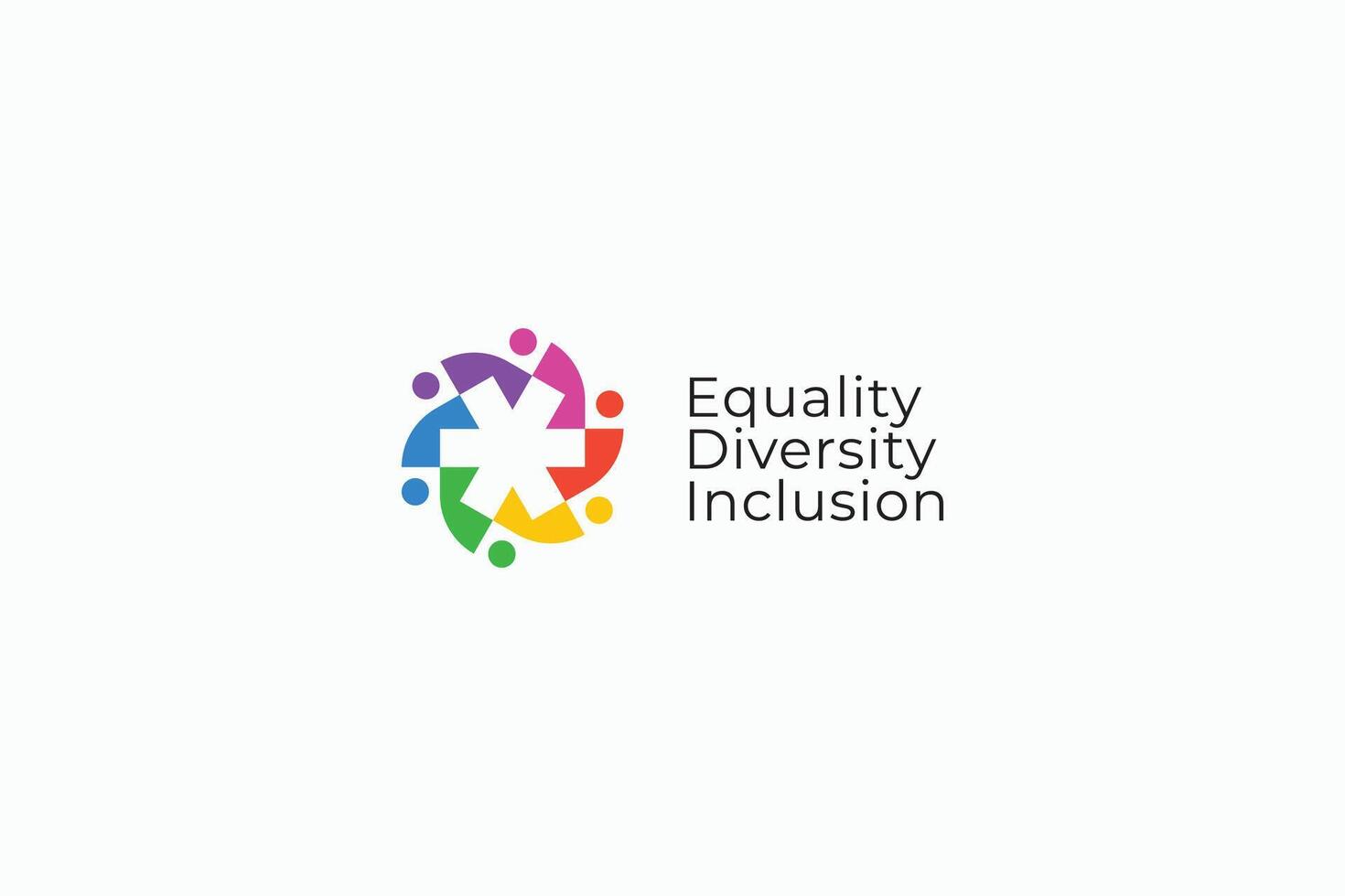 Gleichberechtigung Vielfalt Aufnahme Problem Mensch Rechte Gruppe Gemeinschaft Sozial Respekt Zeichen Symbol Logo vektor