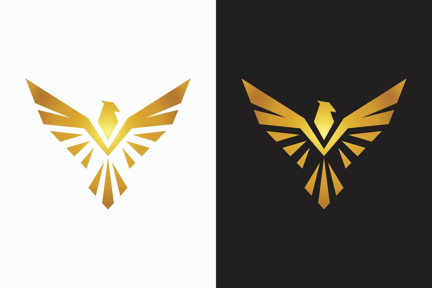 fågel Fenix logotyp guld elegans premie abstrakt silhuett Örn falk Hök fågel flyga vinge abstrakt tecken symbol företag vektor