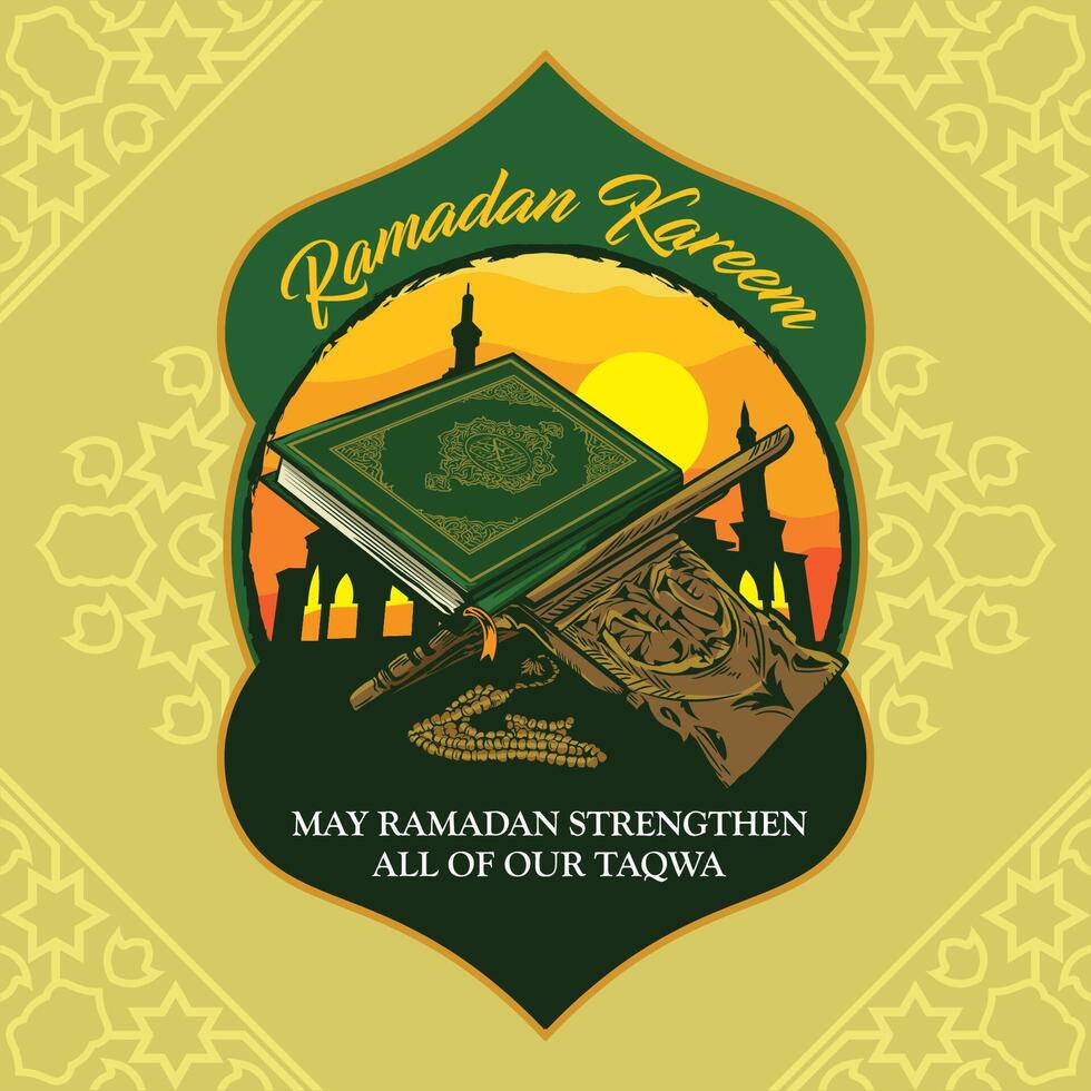lesen Koran im Ramadan Vektor Illustration perfekt zum Gruß Karte Design