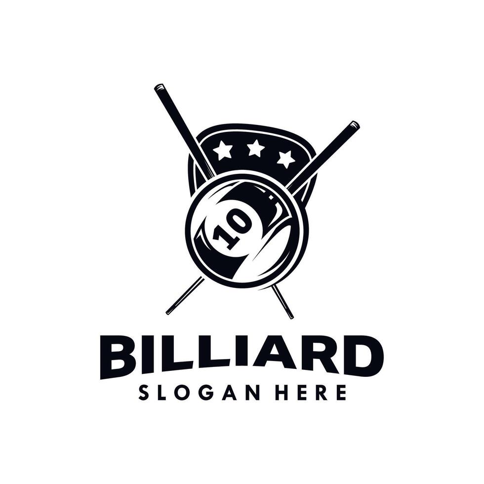 Billard- Logo Design Vektor Illustration