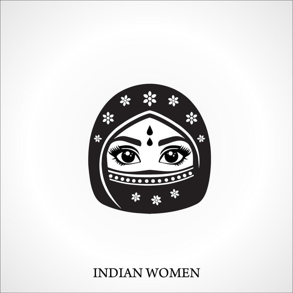 indisk kvinna linje ikon. linjär stil tecken för mobil begrepp och webb design. indisk kvinna översikt vektor ikon. symbol, logotyp illustration. vektor grafik