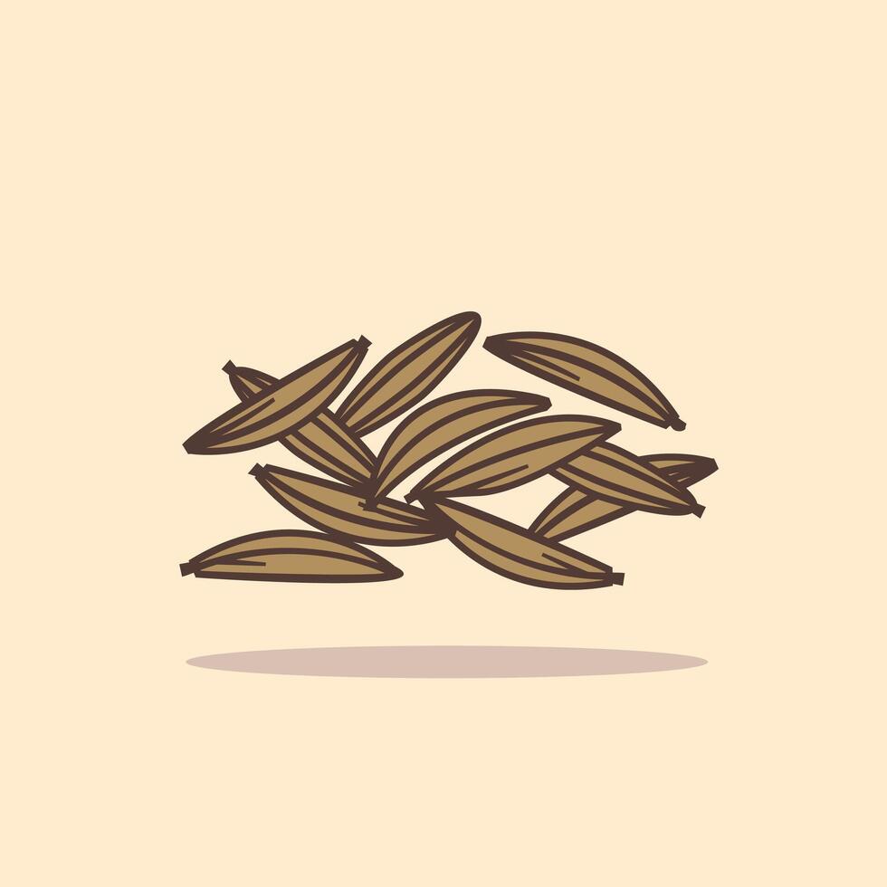vektor illustration av de kummin krydda logotyp ikon, kummin kök krydda för de matlagning industri