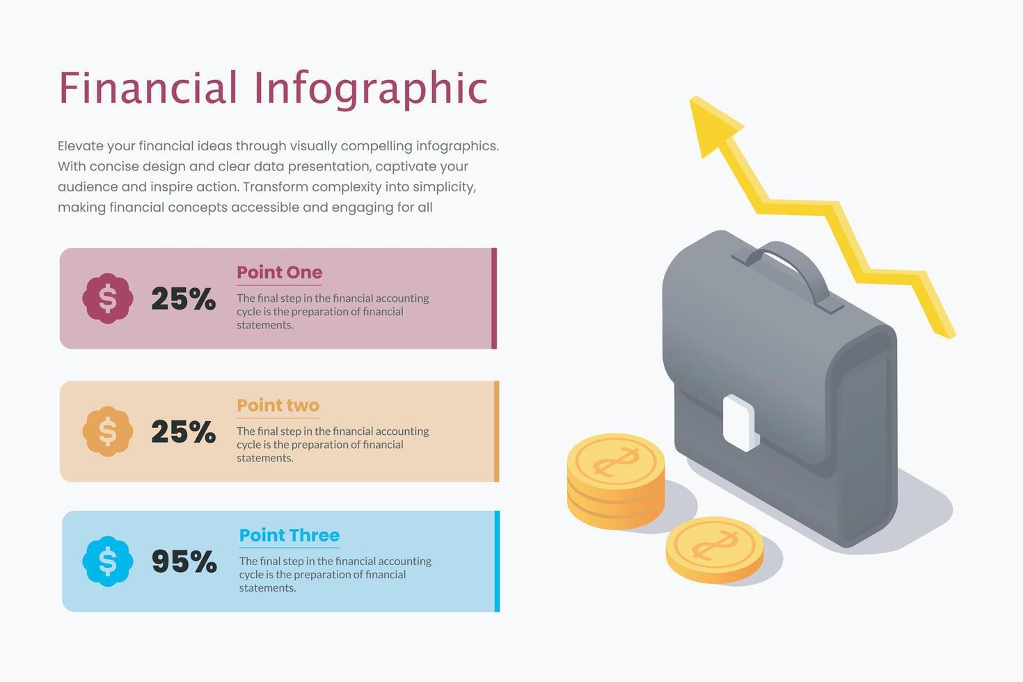 finansiell tillväxt infographic mall 2024 vektor