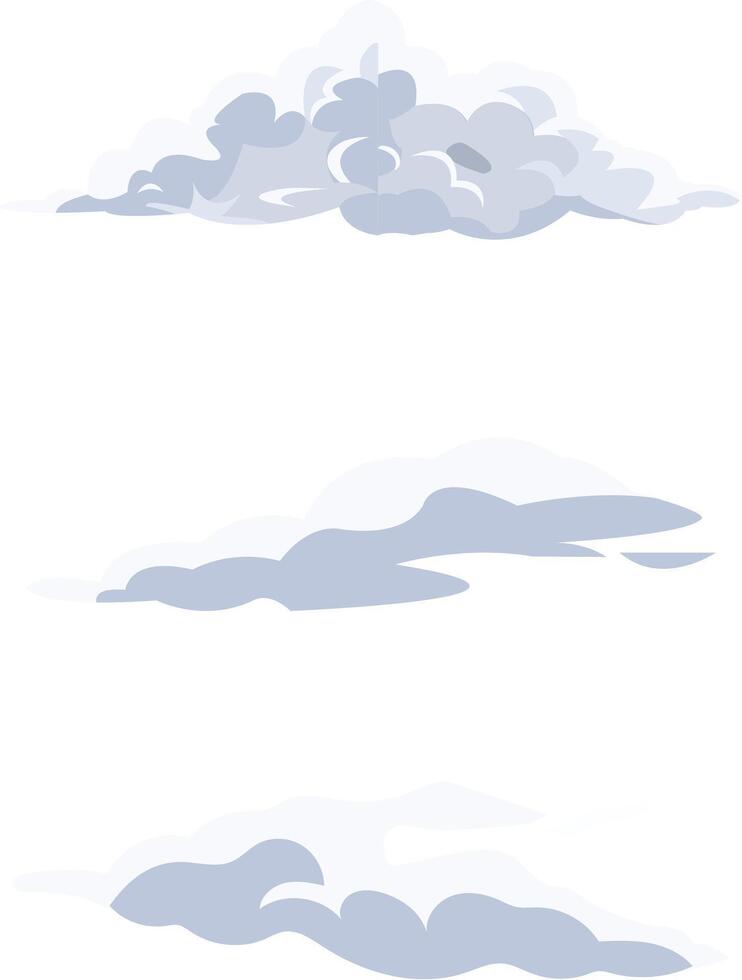 moln isolerat på vit bakgrund tecknad serie stil vektor illustration