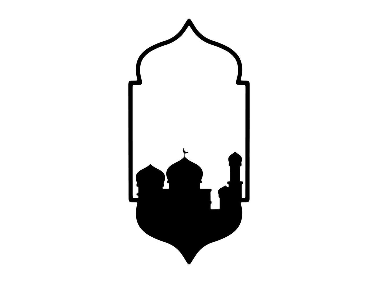 moské ramadan kareem silhuett ram bakgrund vektor