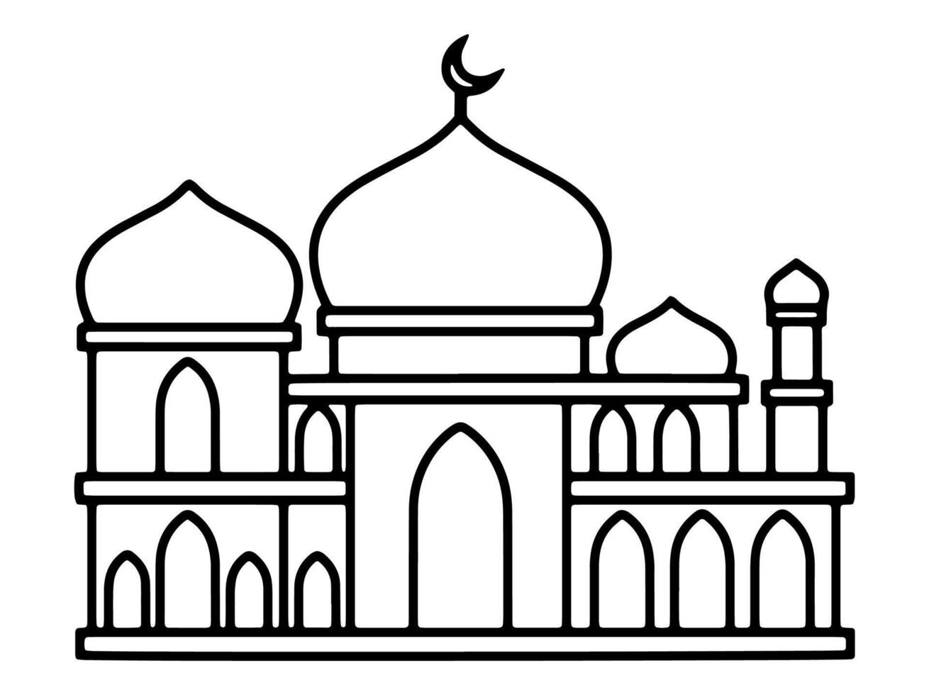 Moschee schwarz und Weiß Illustration vektor