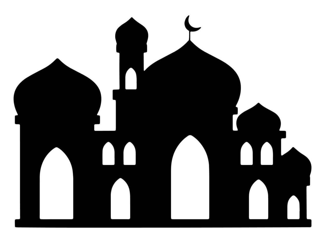 islamisch Moschee Silhouette Hintergrund Illustration vektor