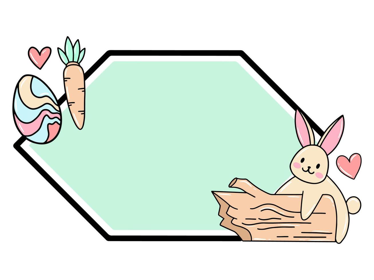 Rahmen Hintergrund Ostern Ei und Hase vektor
