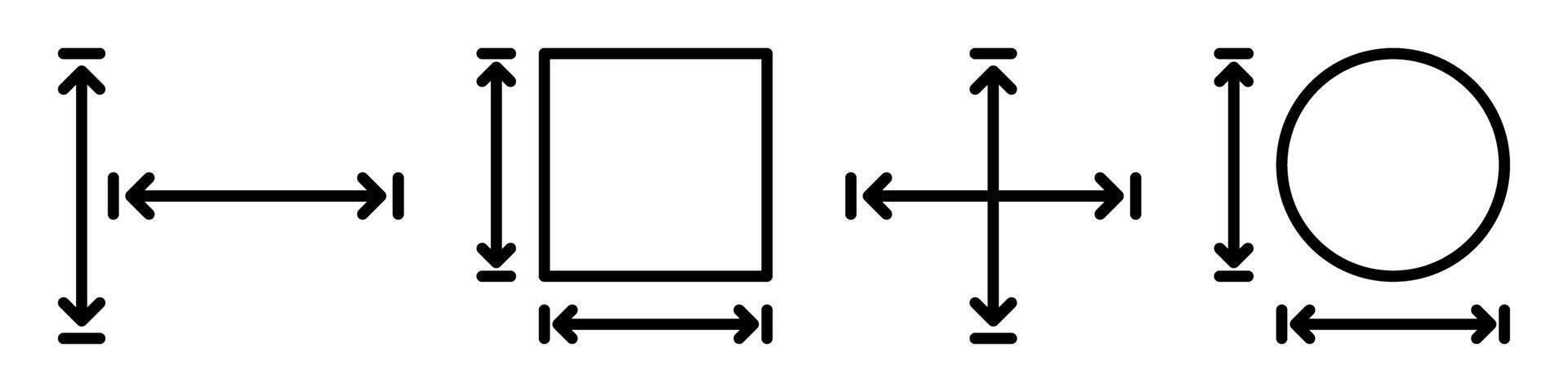 höjd och bredd ikon symbol enkel design vektor