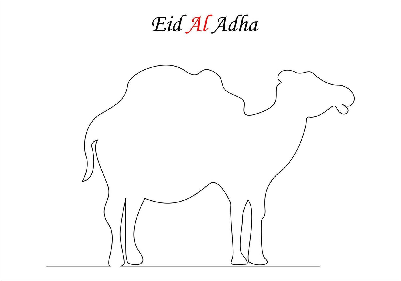 kontinuerlig ett linje teckning av eid al Adha ut linje vektor konst illustration