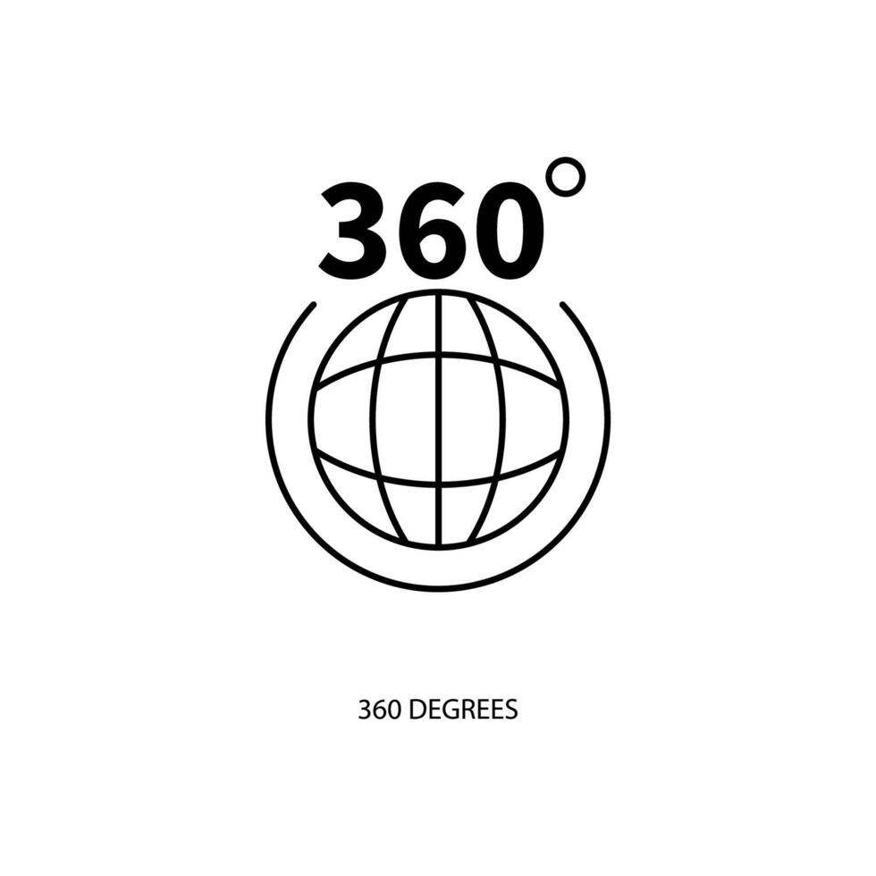 360 grader begrepp linje ikon. enkel element illustration. 360 grader begrepp översikt symbol design. vektor