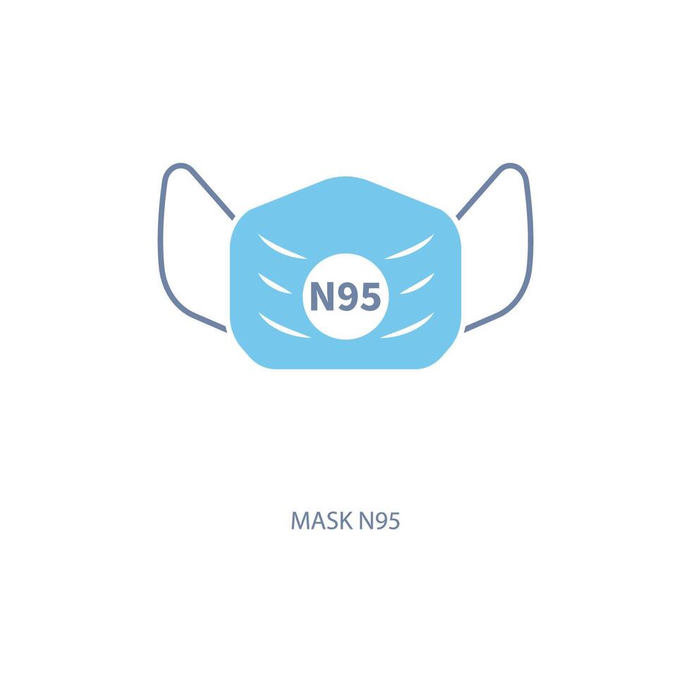 Maske n95 Konzept Linie Symbol. einfach Element Illustration. Maske n95 Konzept Gliederung Symbol Design. vektor