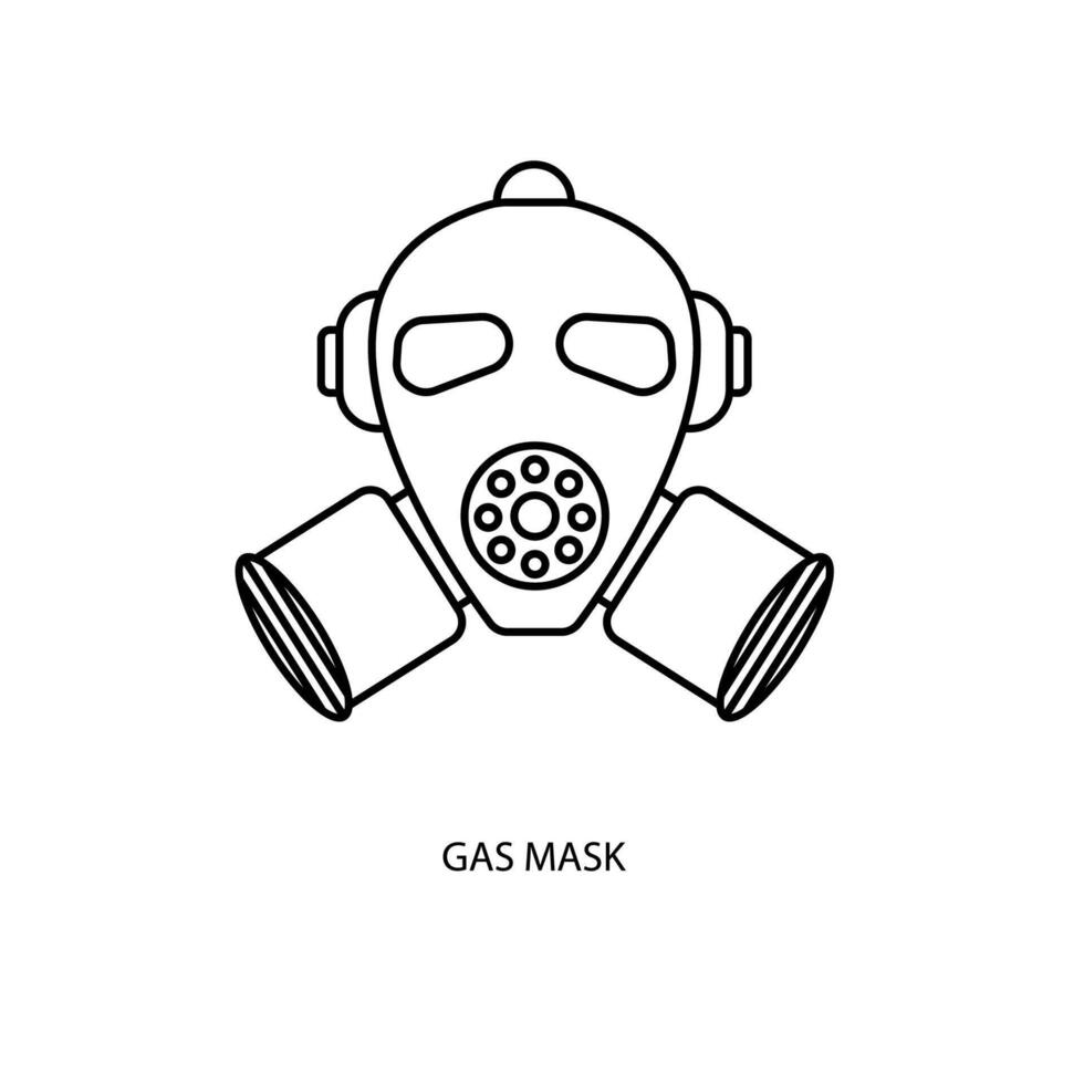 gas mask begrepp linje ikon. enkel element illustration. gas mask begrepp översikt symbol design. vektor