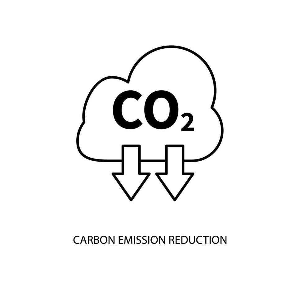 Kohlenstoff Emission die Ermäßigung Konzept Linie Symbol. einfach Element Illustration. Kohlenstoff Emission die Ermäßigung Konzept Gliederung Symbol Design. vektor