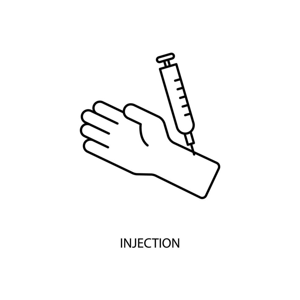 injektion begrepp linje ikon. enkel element illustration. injektion begrepp översikt symbol design. vektor