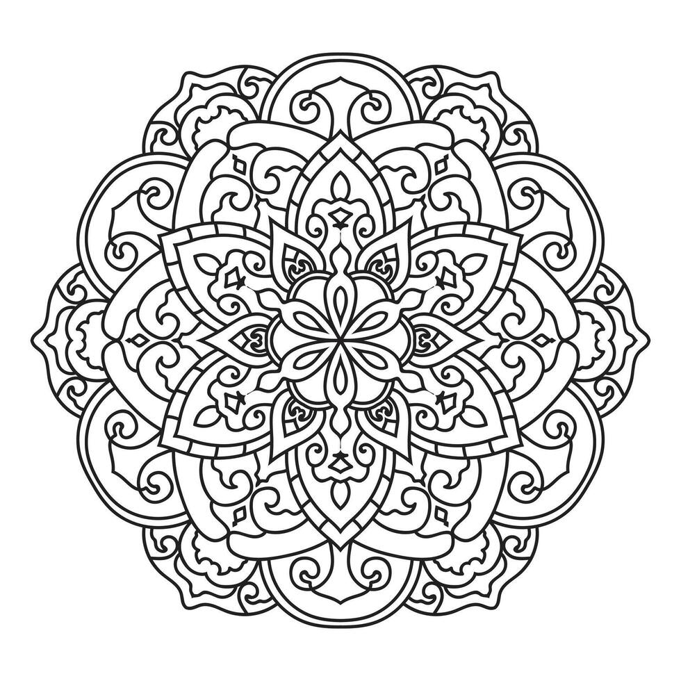Gliederung Mandala zum Färbung Buch dekorativ runden Ornament vektor
