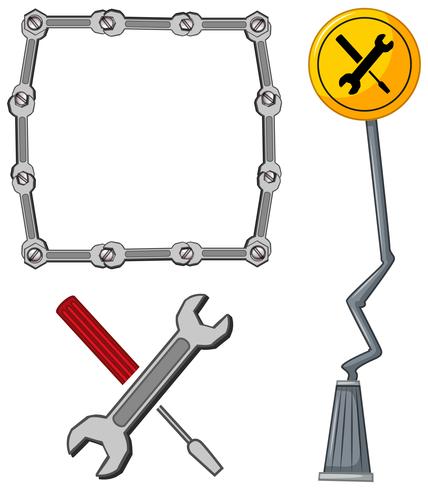 Rahmenvorlage mit Werkzeugen vektor