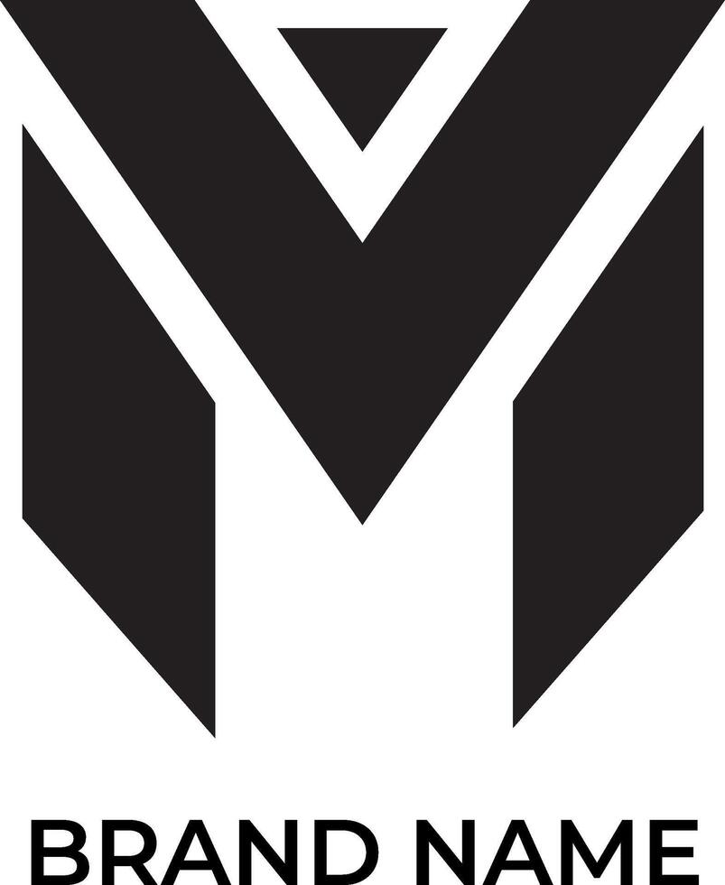 vm, mv Monogramm Initiale Logo Design Vektor