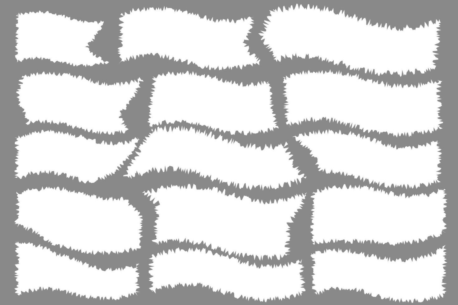bitar av trasig vit notera papper annorlunda former isolerat på grå bakgrund realistisk vektor illustration, anteckningsblock trasig papper för meddelande notera, sida eller baner och kartong tom rev bit remsor