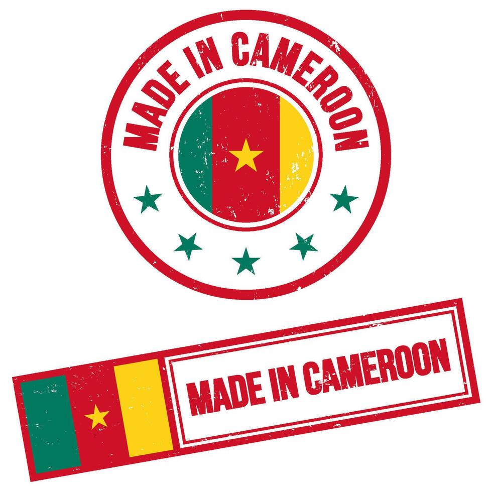 gemacht im Kamerun Briefmarke Zeichen Grunge Stil vektor