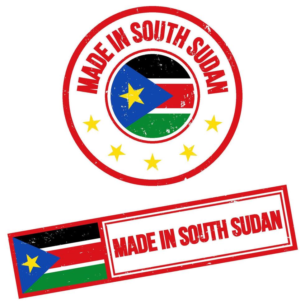 tillverkad i söder sudan stämpel tecken grunge stil vektor