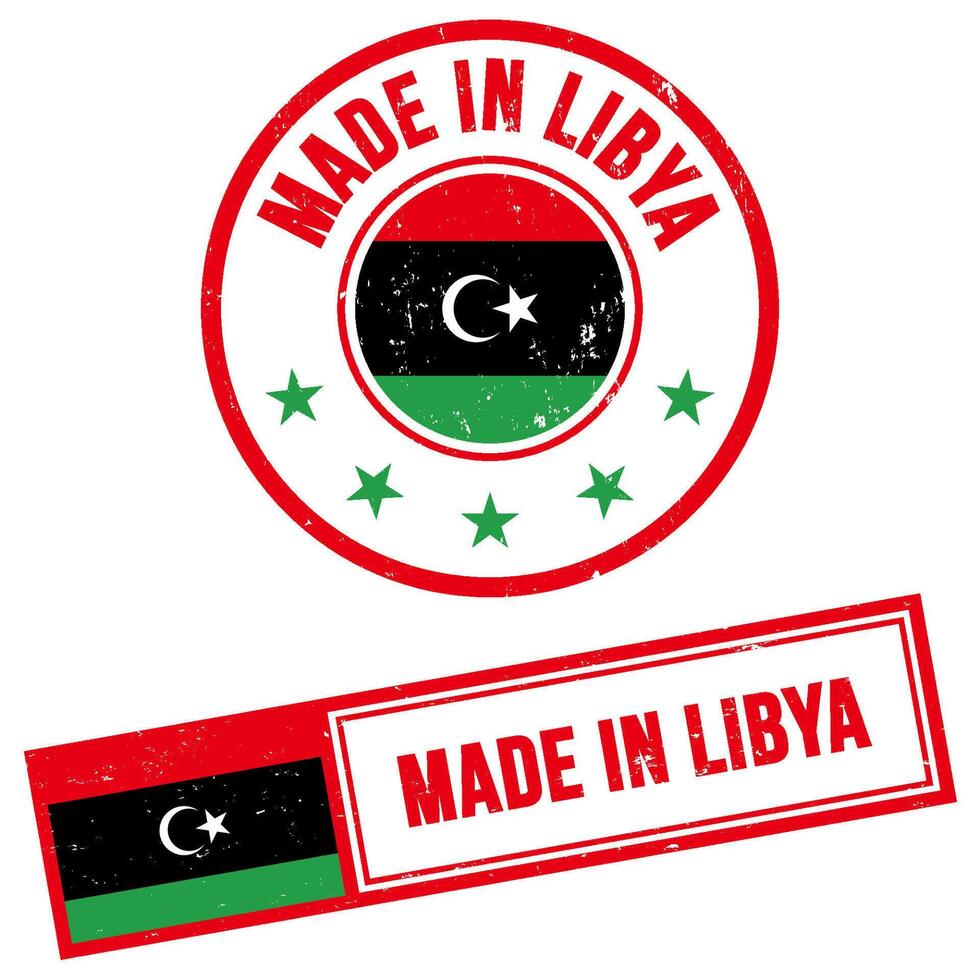 gemacht im Libyen Briefmarke Zeichen Grunge Stil vektor