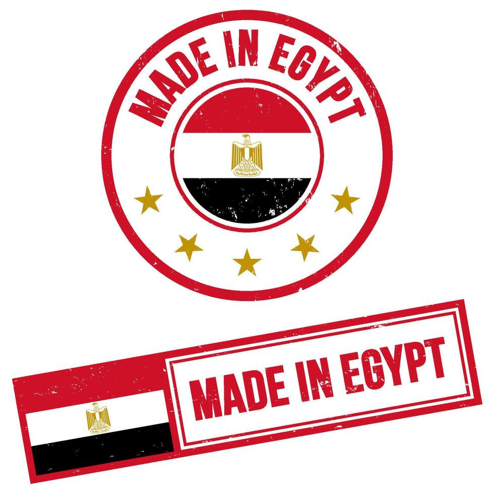 tillverkad i egypten stämpel tecken grunge stil vektor