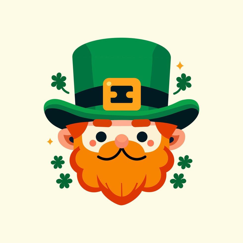 pyssling huvud. manlig mustasch st. Patricks dag och Semester. vektor illustration