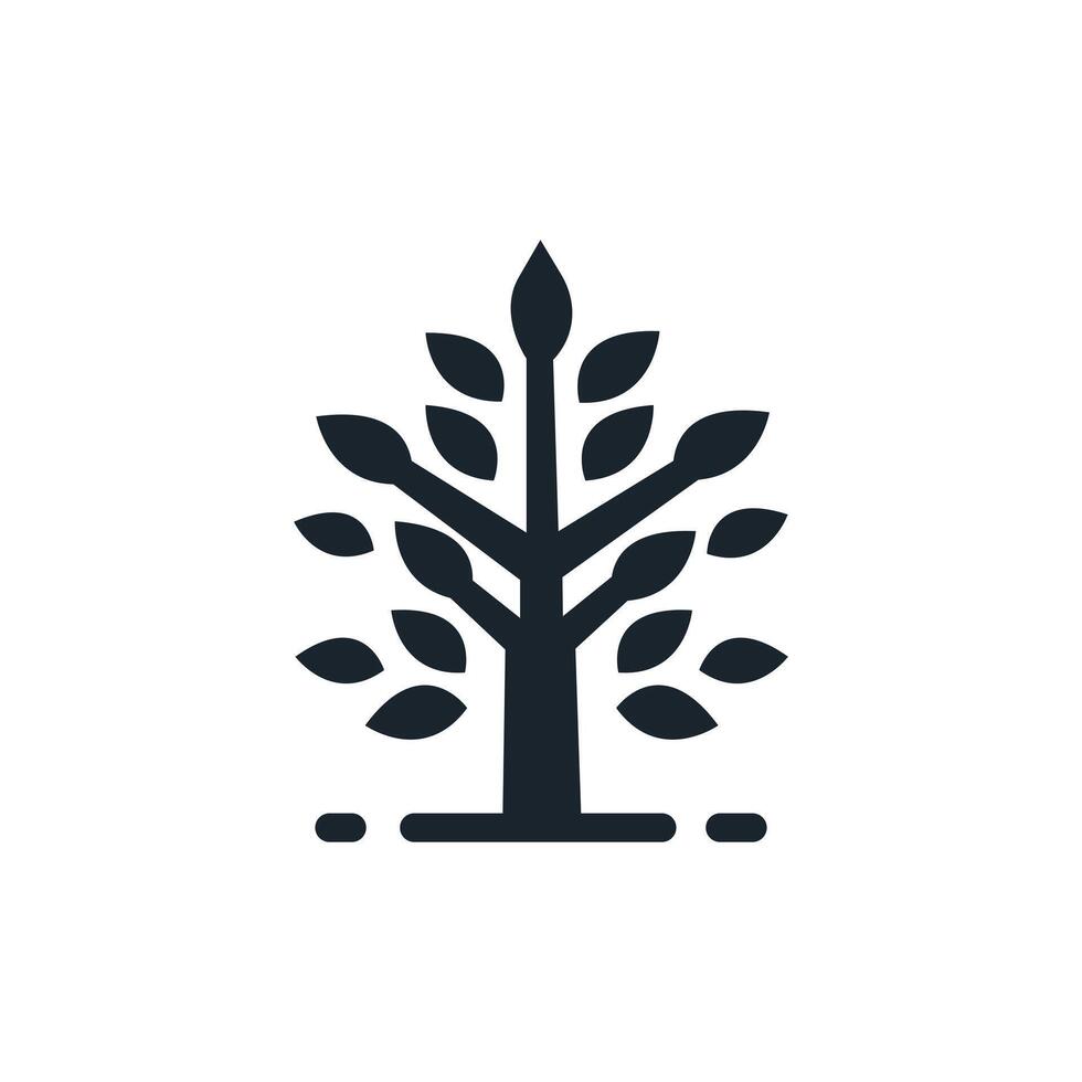 enkel träd dekor silhuett ikon. parkera och trädgård träd, natur, skog begrepp. vektor illustration