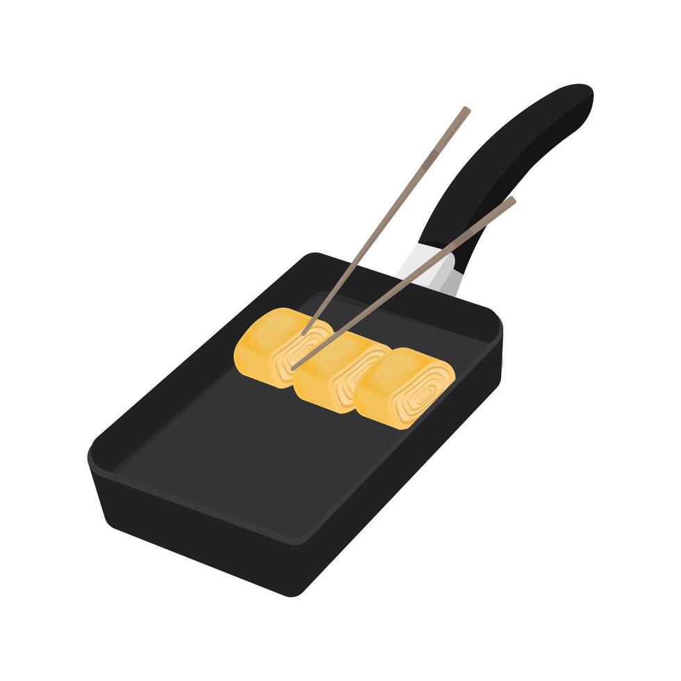 Tamagoyaki japanisch gerollt Omelett Vektor Illustration Logo