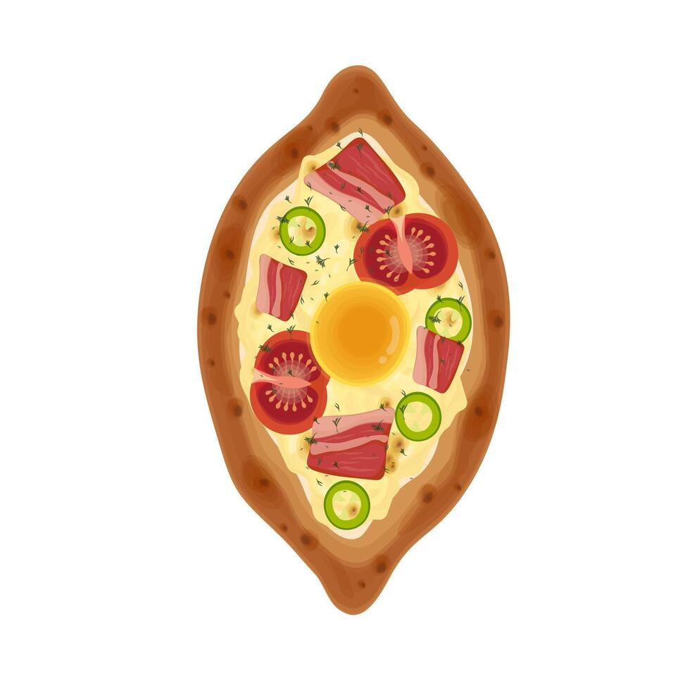 Khachapuri Vektor Illustration Logo mit köstlich Belag