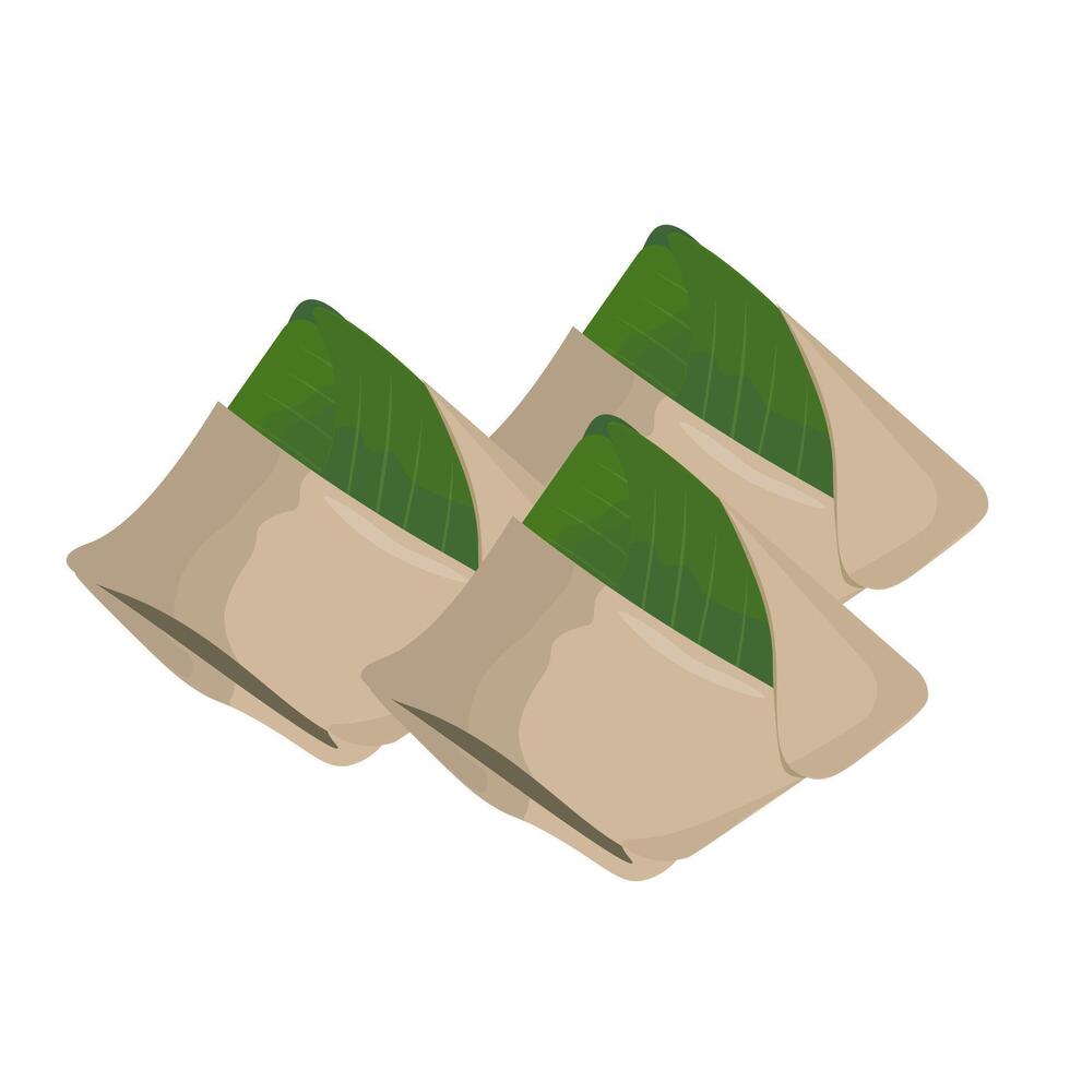 eingewickelt nasi Lemak Vektor Illustration Logo